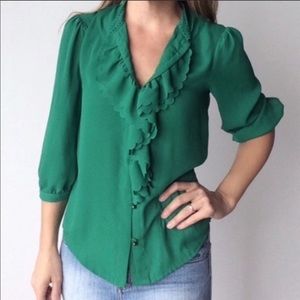 Green Anthropologie Blouse